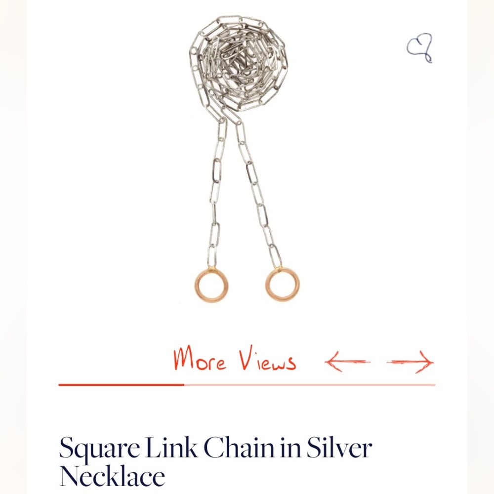 Marla Aaron Square Link silver gold 15 inch chain